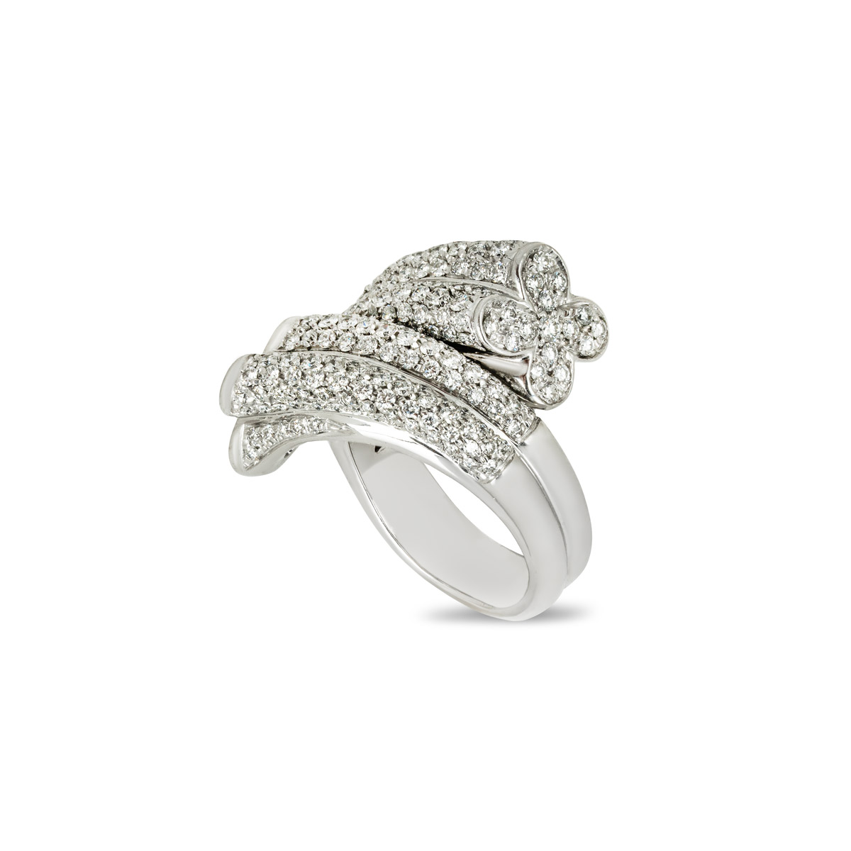 White Gold Diamond Bypass Ring 3.22ct TDW White Gold Diamond Bypass Ring 3.22ct TDW